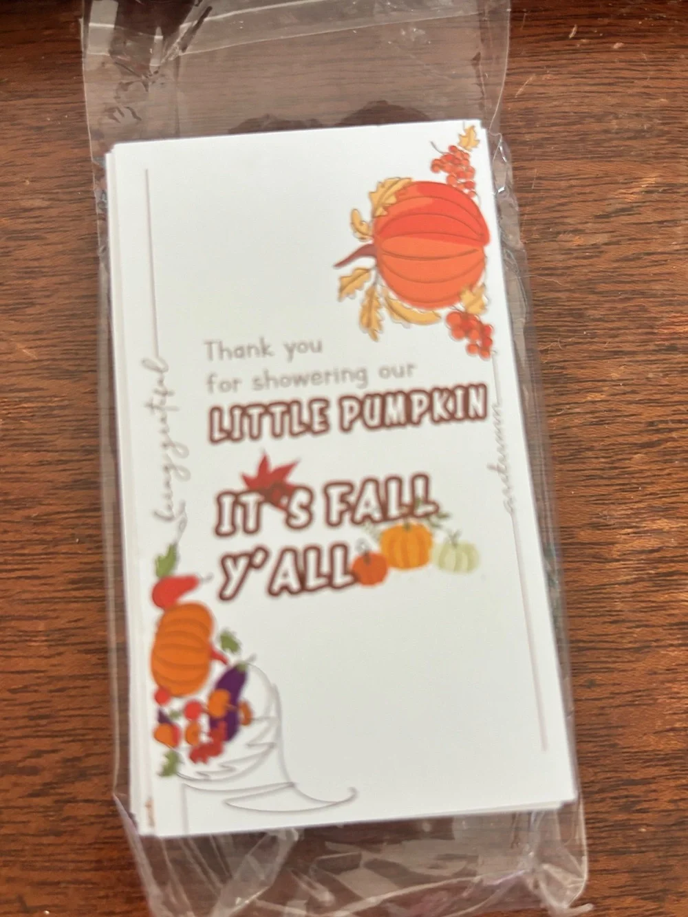 New-50 Fall Baby Shower Thank You Cards